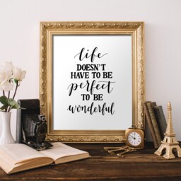 Life Doesn't Have To Be Perfect Wonderful - 8x10 Print Hand Lettering Typography - thumbnail 2