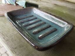 Handmade Ceramic Soap Dish Raised Center Holder