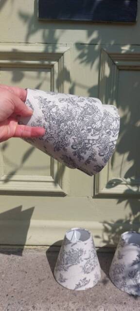 French Toile Black Candle Clip Lampshade Wall Lights - image 1