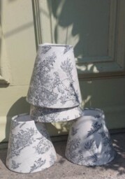 French Toile Black Candle Clip Lampshade Wall Lights - thumbnail 2