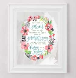 Jeremiah 2911 - Art Print Makewells Bible Verse Illustration For I Know The Plans Have For You Scripture Wall Decor Hand-Lettered