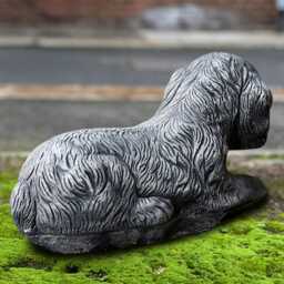 Relaxing Cocker Spaniel Statue Concrete Sculpture Stone Animal Figure Cement Pet Ornament Spaniel Lover Gift Outdoor Dog Decoration - thumbnail 4