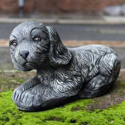 Relaxing Cocker Spaniel Statue Concrete Sculpture Stone Animal Figure Cement Pet Ornament Spaniel Lover Gift Outdoor Dog Decoration - thumbnail 1