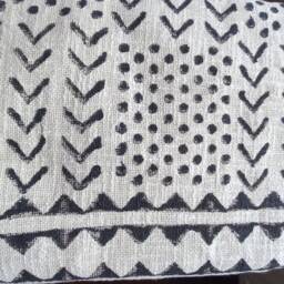 Throw Blanket With Monochrome Printed Pattern/Soft Boho Cotton Black & White - thumbnail 4