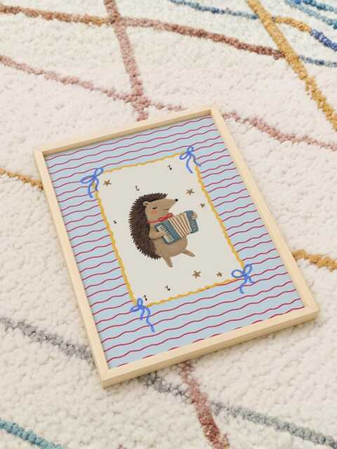 Hedgehog Vintage Style Children's Bedroom Print - Toddler Poster Playroom - image 1
