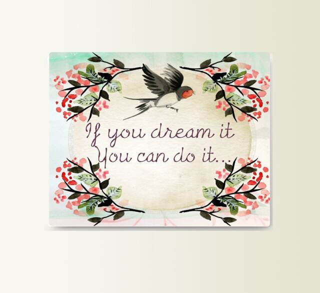 Metal Sign If You Dream It Can Do It - Art Typograhy Inspirational Quote Wall Fine Prints, Tin