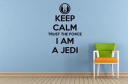 Keep Calm & Trust The Force I Am A Jedi Like My Father Before Me Window Or Wall Car Vinyl Peal Stick Removable Sticker Decal L1494 - thumbnail 1