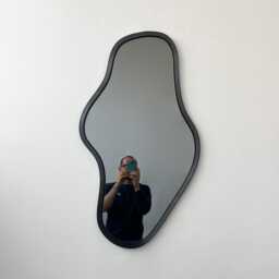 Bapa??? Freeform Organic Black Tinted Mirror With A Blackened Metal Frame - thumbnail 2