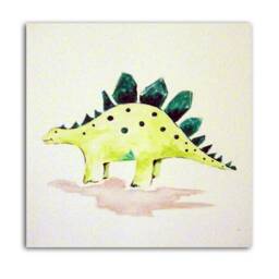 Dinosaur Art - Stegosaurus, Painting On Canvas, Boys Nursery Decor, Wall Gift For Boys - thumbnail 1
