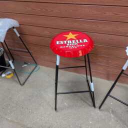 Estrella Man Cave Bar Stool X1 Home Indoor/Outdoor Bottle Cap Metal Made To Order - thumbnail 3