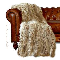 Mongolian Shag Faux Fur Throw Blanket, Usa Handmade