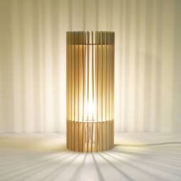 "Scandinavian Cardboard Wood Table Lamp With Ecological Minimalist Design Recycled Cocoon Kido ""Sasaella" - thumbnail 1