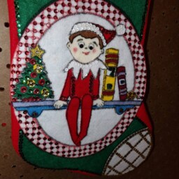 Handmade Collectable Fairy On The Mantle Sequin & Felt Christmas Stocking - Fsk35 - thumbnail 2