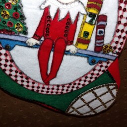 Handmade Collectable Fairy On The Mantle Sequin & Felt Christmas Stocking - Fsk35 - thumbnail 3