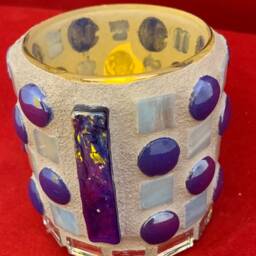 Glass Mosaic Tile Candle Holder Votive Tea Light - thumbnail 3
