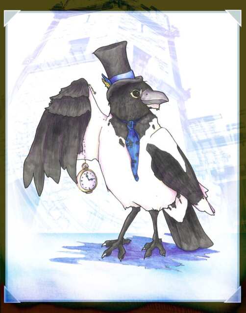 Merriweather, Gentleman Raven - 8x10 Or 11x14 Print Cute Animals Art - Gentlemen Series - image 1