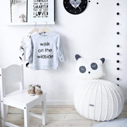 Fox Clock - Woodland Wall Clock, Child's Black & White Nursery - thumbnail 2
