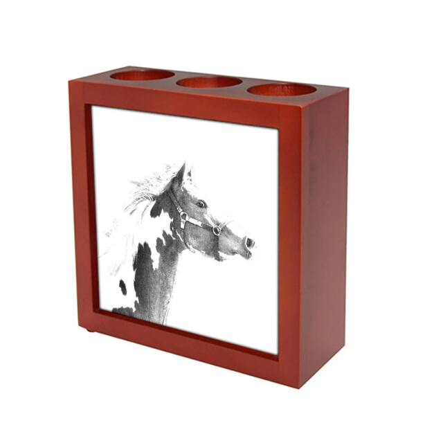 American Paint Wooden Stand For Candles/Pens With The Image Of A Horse New Collection - image 1