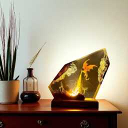 Resin Dragon Night Light, Anime Inspired Home Decor - thumbnail 2