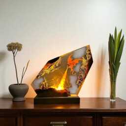 Resin Dragon Night Light, Anime Inspired Home Decor - thumbnail 4