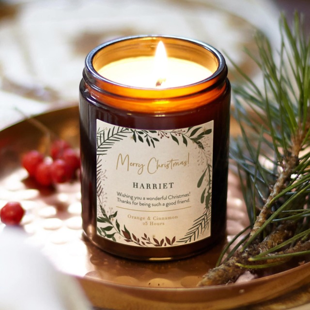 Personalised Christmas Scented Soy Candle Apothecary Jar Gift - image 1