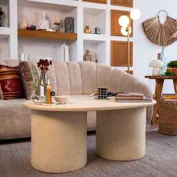Bean Coffee Table, Micro Concrete Texture - thumbnail 4