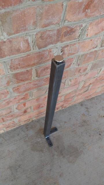 Raw 22 Inch Straight Metal Leg With Adjustable Leveling Foot - Beeswax Coating Optional Per - image 1