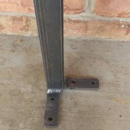 Raw 22 Inch Straight Metal Leg With Adjustable Leveling Foot - Beeswax Coating Optional Per - thumbnail 2