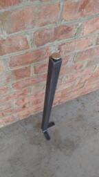 Raw 22 Inch Straight Metal Leg With Adjustable Leveling Foot - Beeswax Coating Optional Per