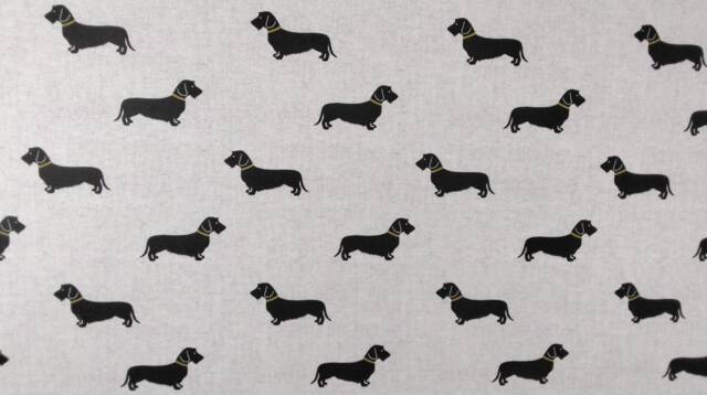 Cotton Dachshund Furnishing Fabric Curtains Cushions Blinds Drapery By The Metre - image 1