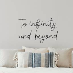 To Infinity & Beyond Wire Words Sign Bedroom Wall Art Decor, Space Gifts Nursery Metal Art, Romantic - thumbnail 2