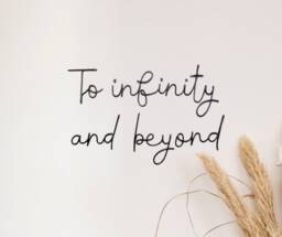 To Infinity & Beyond Wire Words Sign Bedroom Wall Art Decor, Space Gifts Nursery Metal Art, Romantic - thumbnail 1