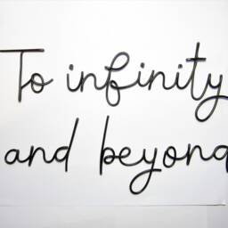 To Infinity & Beyond Wire Words Sign Bedroom Wall Art Decor, Space Gifts Nursery Metal Art, Romantic - thumbnail 3