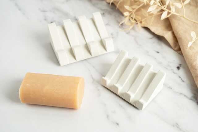 Draining Geometric Concrete Soap Dish, Available in Multiple Colours - image 1