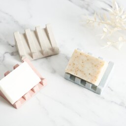 Draining Geometric Concrete Soap Dish, Available in Multiple Colours - thumbnail 2