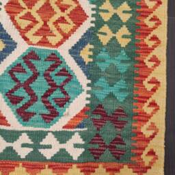 Tribal Kilim Runner, Handmade Artisan Afghan Turkish Aztec Sheep Wool Runner Rug 183x70 cm - thumbnail 2