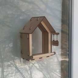 Handmade Window Bird Feeder Made Of Plywood, With The Possibility Personalization - thumbnail 3