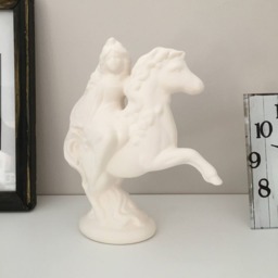 Ceramic Fairy Figurine, On Horse, Statue, Ready To Paint, Home Decoration, Gift For Girls, Christmas Presents, Bisque - thumbnail 2