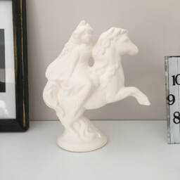 Ceramic Fairy Figurine, On Horse, Statue, Ready To Paint, Home Decoration, Gift For Girls, Christmas Presents, Bisque