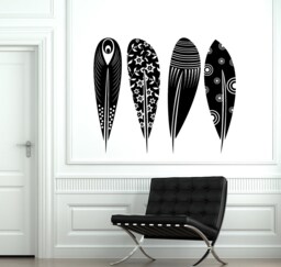 Wall Decal Birds Feather Cool Tribal Ornament Mural Vinyl Sticker 1871Dz - thumbnail 1