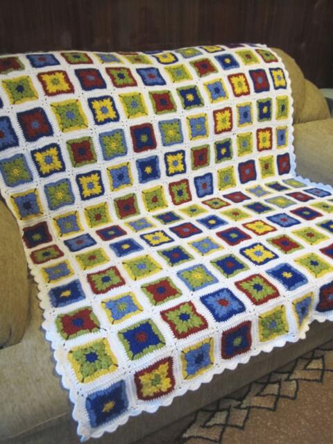 Crochet Granny Squares Afghan... Baby Crib Blanket - image 1