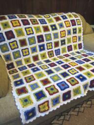 Crochet Granny Squares Afghan... Baby Crib Blanket - thumbnail 1