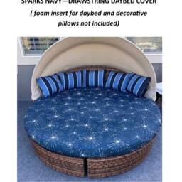 Round Outdoor Daybed Drawstring Cover - Cover Washable Adjustable Drawstring Drawstring Cover Only - thumbnail 3