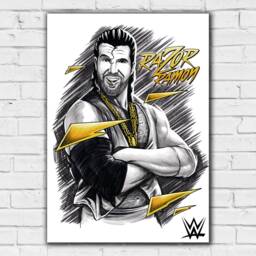 Wwe Print - Razor Ramon Sketch Poster Wrestling Wall Art - thumbnail 2
