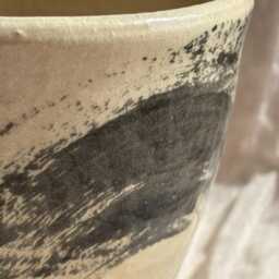 Makers Mark Ceramic Planter, Handmade Glazed Pot, Black Plant Pots, 500Ml White Vessel, Unique British Gift, Handcrafted Pots - thumbnail 3