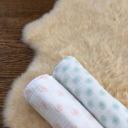 Jeni & Jane Muslin Cotton Flower Power Baby Swaddle Blankets Set Of 2 - thumbnail 3