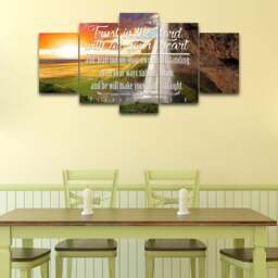 Proverbs 35-6 #37 Niv Trust in The Lord Bible Verse Canvas - Christian Scripture Religious Wall Art Home Decor Paintings - thumbnail 2