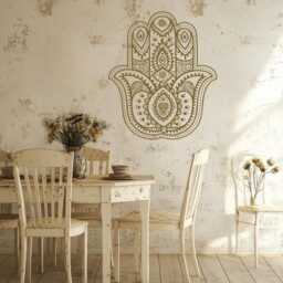 Hand Of Fatima Mandala Wall Decal Boho Vinyl Meditation Decor - thumbnail 3