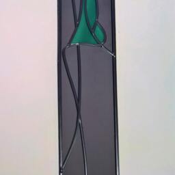 Mackintosh Style Stained Glass Effect Mirror Handmade Gift Lily Flower 10x40cm - thumbnail 3