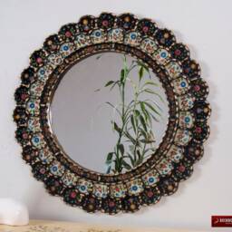 "Peruvian Wall Accent Mirror ""Black Bouquet" - thumbnail 3